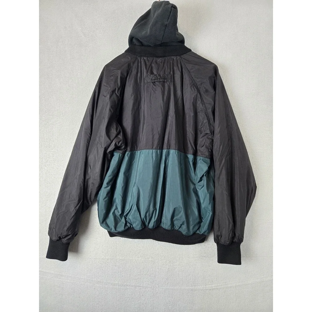 Cabelas Hoodie Windbreaker Jacket Size L Nylon Green Black